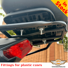 Luggage rack mount for plastic cases