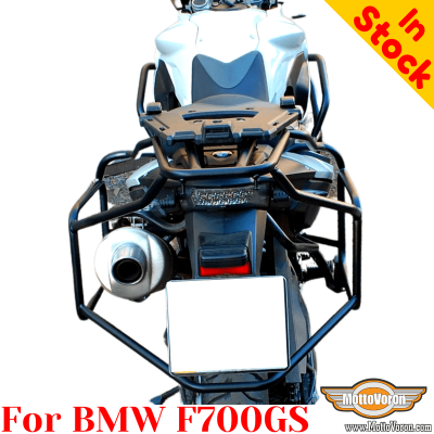 BMW F700GS luggage rack system for bags or aluminum cases