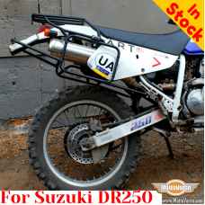 Suzuki DR250 pannier rack, luggage rack system for Givi / Kappa Monokey system or aluminum cases