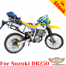 Suzuki DR250 pannier rack, luggage rack system for bags or aluminum cases