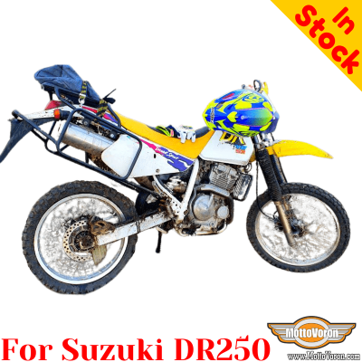 Porta-bagagens Suzuki DR250, sistema de bagageiro para bolsas ou malas de alumínio