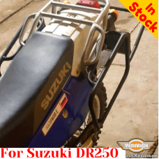 Suzuki DR250 side carrier pannier rack for bags or aluminum cases for additional gas can