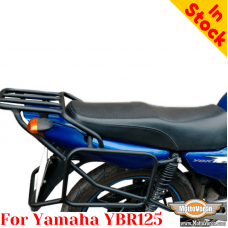 Yamaha YBR125 luggage rack system reinforced for bags or aluminum cases