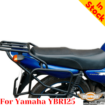 Yamaha YBR125 luggage rack system reinforced for bags or aluminum cases