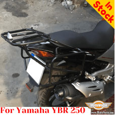 Yamaha YBR250 luggage rack system for bags with built-in attachments for Givi Monokey cases in the rear rack