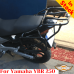 Yamaha YBR250 luggage rack system for bags with built-in attachments for Givi Monokey cases in the rear rack