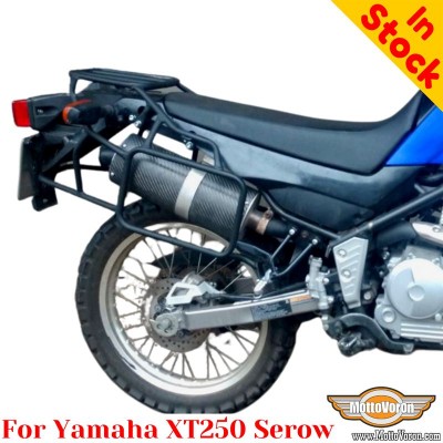 ヤマハ XT250 セロー (2005-2019)、ヤマハ XT 250 パニアラック、テキスタイルバッグまたはアルミケース用のサイドフレーム付きラゲッジラックシステム